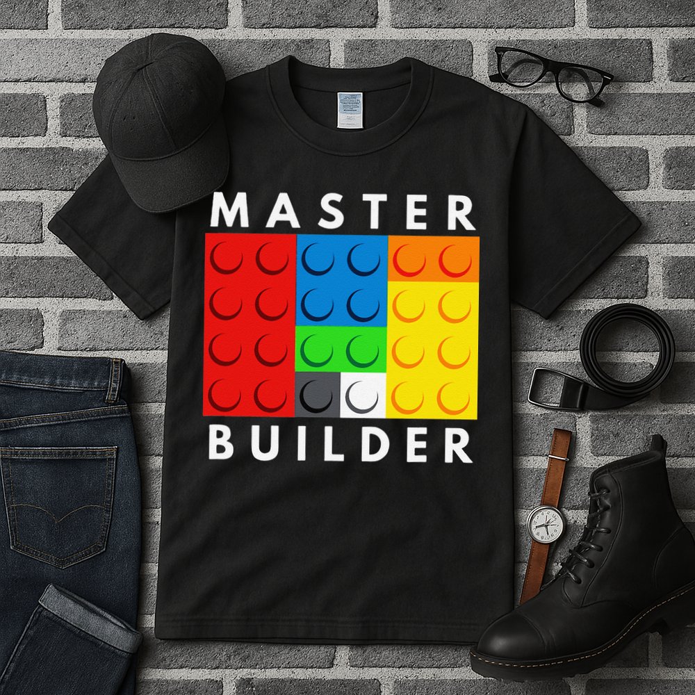 Master Builder Building Blocks Brick Builders Toys Present Tall T-Shirt