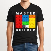 Master Builder Building Blocks Brick Builders Toys Present V-Neck T-Shirt