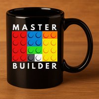 Master Builder Building Blocks Brick Builders Toys Present 11oz C Handle Ceramic Mug
