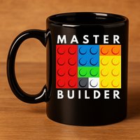 Master Builder Building Blocks Brick Builders Toys Present 11oz C Handle Ceramic Mug