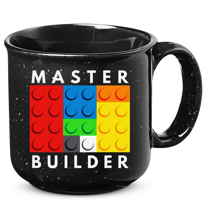 Master Builder Building Blocks Brick Builders Toys Present 15oz Campfire Ceramic Mug