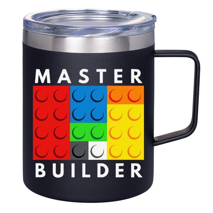 Master Builder Building Blocks Brick Builders Toys Present 12oz Stainless Steel Coffee Mug