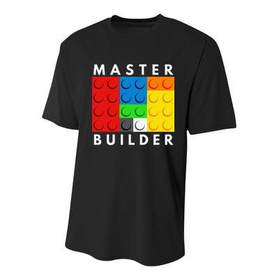Master Builder Building Blocks Brick Builders Toys Present Youth Performance Sprint T-Shirt