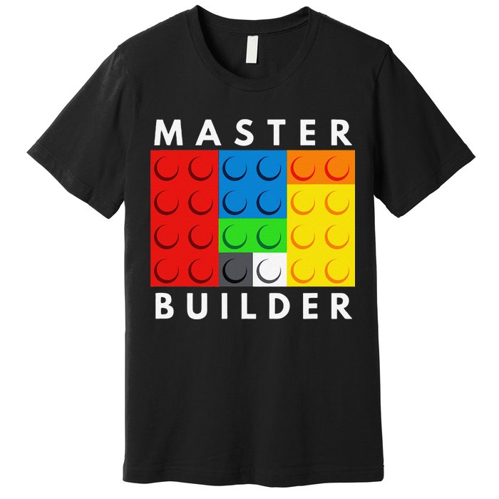 Master Builder Building Blocks Brick Builders Toys Present Premium T-Shirt