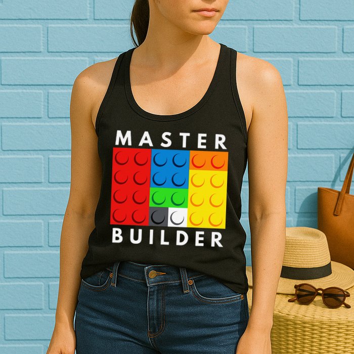 Master Builder Building Blocks Brick Builders Toys Present Womens Tank Top