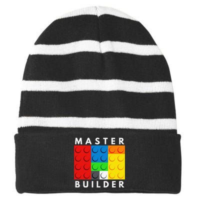 Master Builder Building Blocks Brick Builders Toys Present Striped Beanie with Solid Band