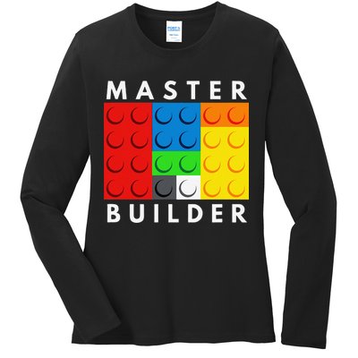 Master Builder Building Blocks Brick Builders Toys Present Ladies Long Sleeve Shirt