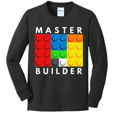 Master Builder Building Blocks Brick Builders Toys Present Kids Long Sleeve Shirt