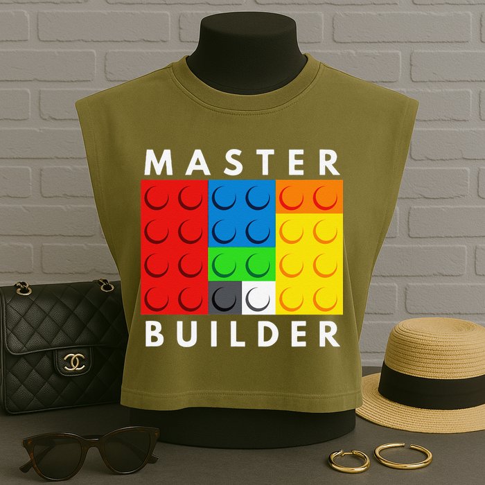 Master Builder Building Blocks Brick Builders Toys Present Garment-Dyed Women's Muscle Tee