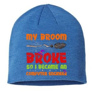 My Broom Broke So I Became A Computer Engineer Halloween Gift Sustainable Beanie