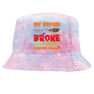 My Broom Broke So I Became A Computer Engineer Halloween Gift Tie-Dyed Bucket Hat