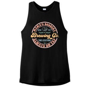 Mama's Boobery Brewing Co New Mom Breastfeeding Funny Ladies PosiCharge Tri-Blend Wicking Tank