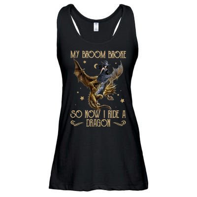 My Broom Broke So Now I Ride A Dragon Ladies Essential Flowy Tank
