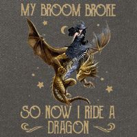 My Broom Broke So Now I Ride A Dragon Cotton Canvas Backpack