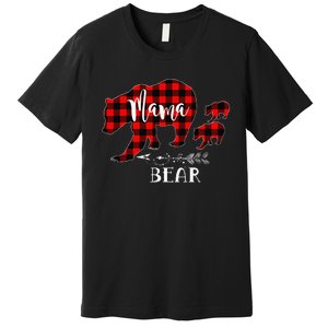 Mama Bear Buffalo Red Plaid Christmas Pajama Family Outfits Premium T-Shirt