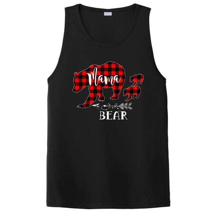 Mama Bear Buffalo Red Plaid Christmas Pajama Family Outfits PosiCharge Competitor Tank