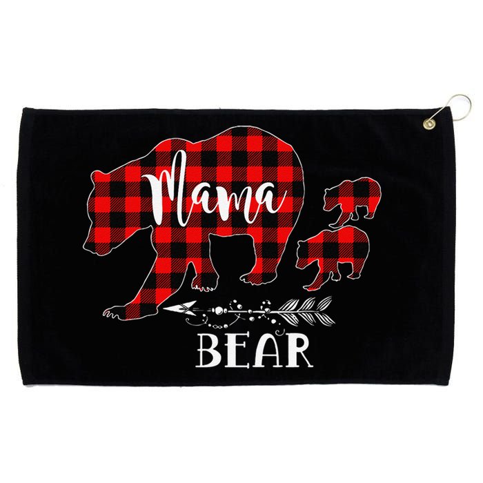 Mama Bear Buffalo Red Plaid Christmas Pajama Family Outfits Grommeted Golf Towel