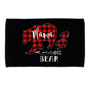 Mama Bear Buffalo Red Plaid Christmas Pajama Family Outfits Microfiber Hand Towel