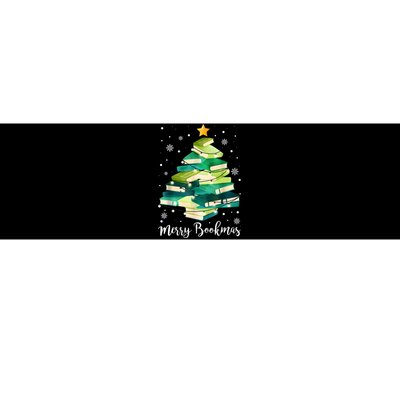 Merry Bookmas Books Pine Tree Funny Reading Lover Christmas Bumper Sticker