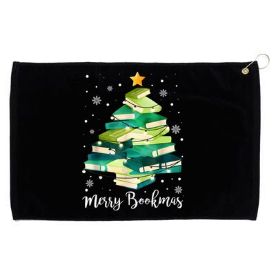 Merry Bookmas Books Pine Tree Funny Reading Lover Christmas Grommeted Golf Towel