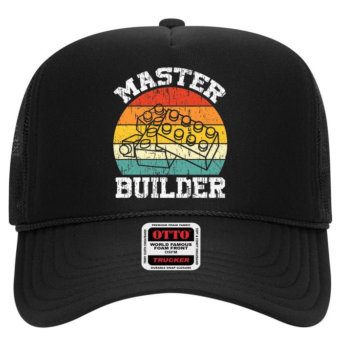 Master Builder Building Blocks Brick Toy Master Builder High Crown Mesh Back Trucker Hat