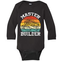 Master Builder Building Blocks Brick Toy Master Builder Baby Long Sleeve Bodysuit