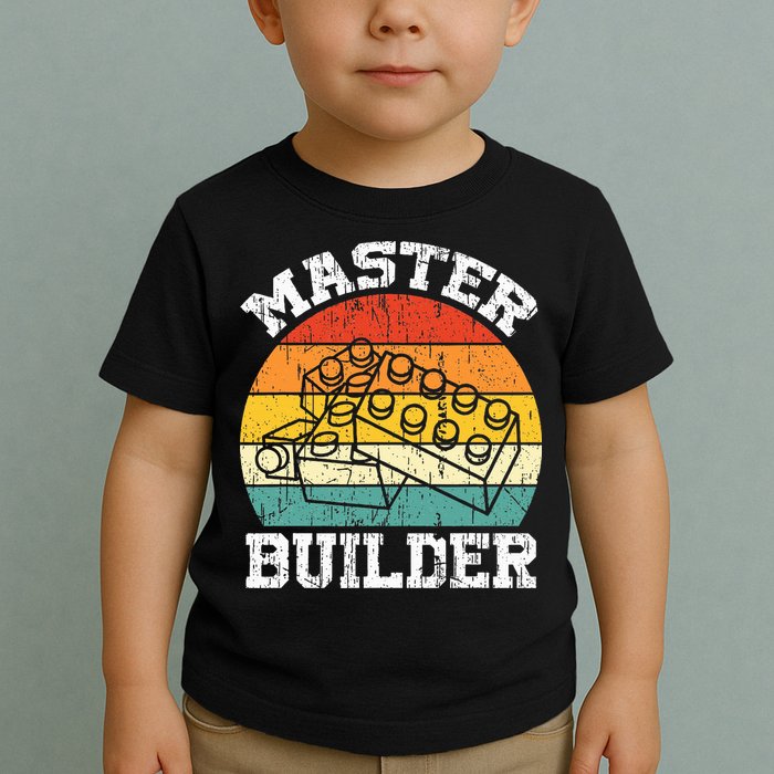 Master Builder Building Blocks Brick Toy Master Builder Toddler T-Shirt