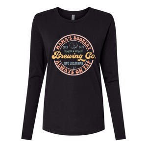 Mamas Boobery Brewing Co New Mom Breastfeeding Funny Womens Cotton Relaxed Long Sleeve T-Shirt