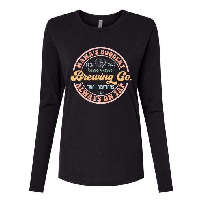 Mamas Boobery Brewing Co New Mom Breastfeeding Funny Womens Cotton Relaxed Long Sleeve T-Shirt