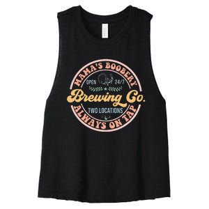 Mamas Boobery Brewing Co New Mom Breastfeeding Funny Women's Racerback Cropped Tank