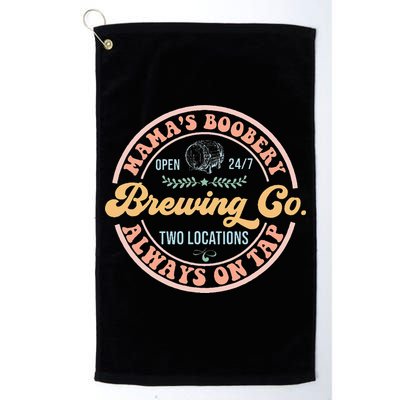 Mamas Boobery Brewing Co New Mom Breastfeeding Funny Golf Towel