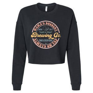 Mamas Boobery Brewing Co New Mom Breastfeeding Funny Cropped Pullover Crew