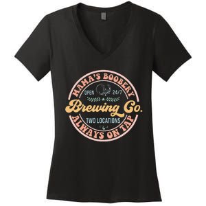 Mamas Boobery Brewing Co New Mom Breastfeeding Funny Women's V-Neck T-Shirt