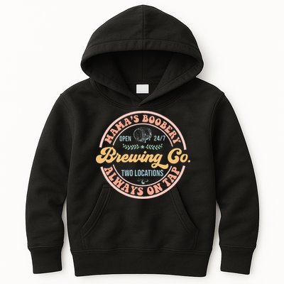 Mamas Boobery Brewing Co New Mom Breastfeeding Funny Kids Hoodie
