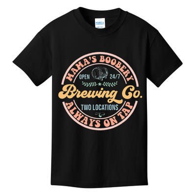 Mamas Boobery Brewing Co New Mom Breastfeeding Funny Kids T-Shirt