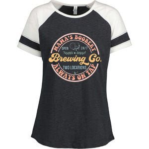 Mamas Boobery Brewing Co New Mom Breastfeeding Funny Enza Ladies Jersey Colorblock Tee