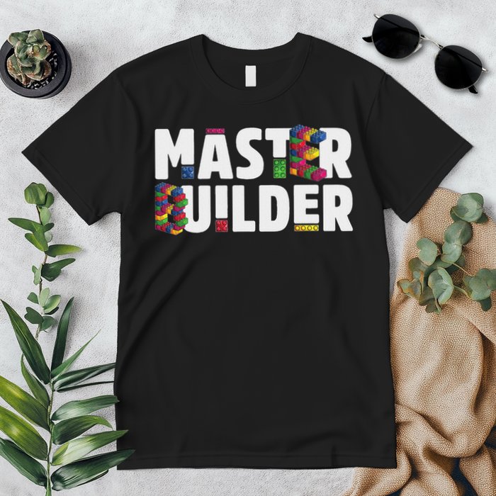 Master Builder Building Blocks Bricks Squad Family Set Premium T-Shirt