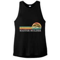 Master Builder Block Building Adults Birthday Gift Ladies PosiCharge Tri-Blend Wicking Tank