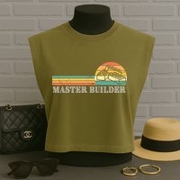 Master Builder Block Building Adults Birthday Gift Garment-Dyed Women's Muscle Tee