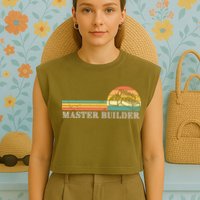 Master Builder Block Building Adults Birthday Gift Garment-Dyed Women's Muscle Tee