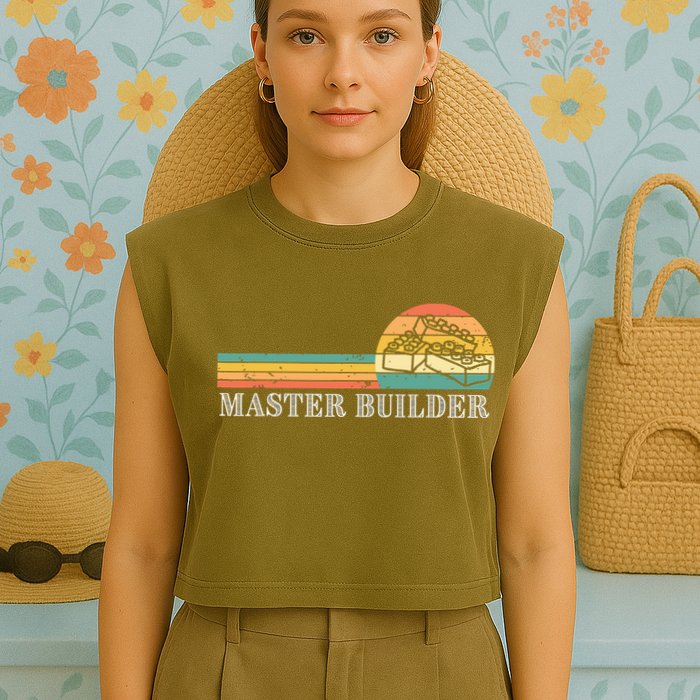 Master Builder Block Building Adults Birthday Gift Garment-Dyed Women's Muscle Tee