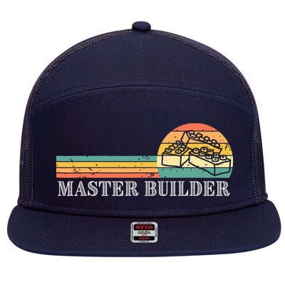 Master Builder Block Building Adults Birthday Gift 7 Panel Mesh Trucker Snapback Hat