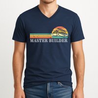 Master Builder Block Building Adults Birthday Gift V-Neck T-Shirt