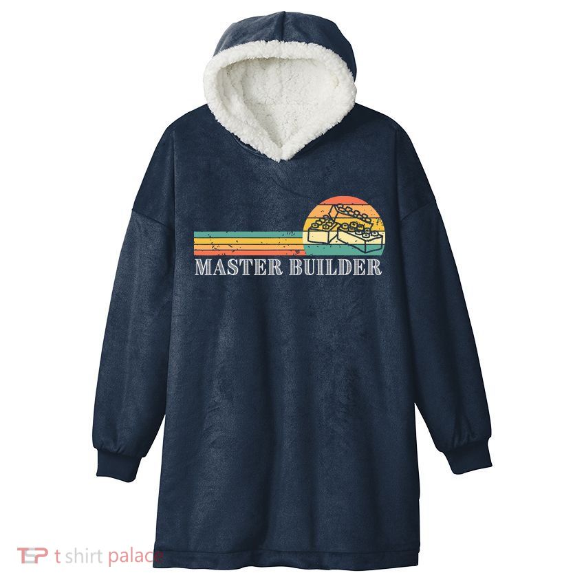 Master Builder Block Building Adults Birthday Gift Hooded Wearable Blanket