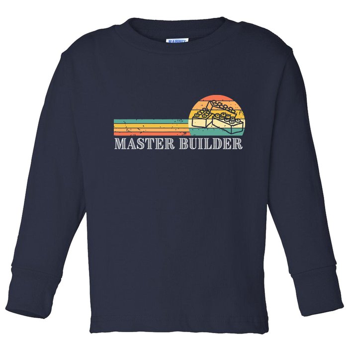 Master Builder Block Building Adults Birthday Gift Toddler Long Sleeve Shirt