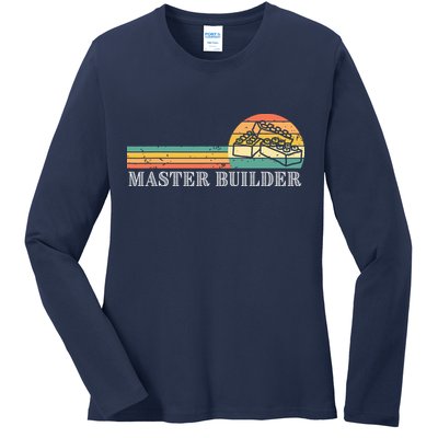 Master Builder Block Building Adults Birthday Gift Ladies Long Sleeve Shirt