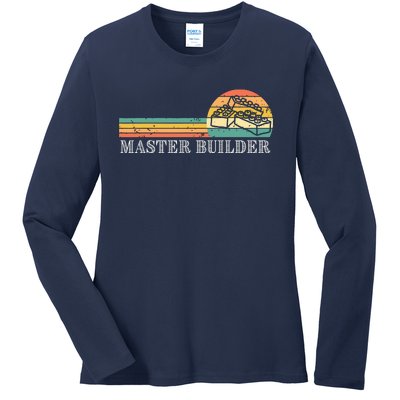 Master Builder Block Building Adults Birthday Gift Ladies Long Sleeve Shirt