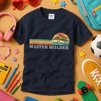 Master Builder Block Building Adults Birthday Gift Kids T-Shirt