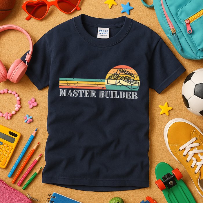 Master Builder Block Building Adults Birthday Gift Kids T-Shirt