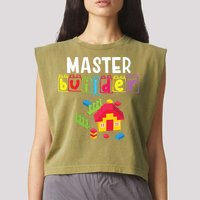 Master Builder Building Blocks Brick Builders Toys Gift Garment-Dyed Women's Muscle Tee